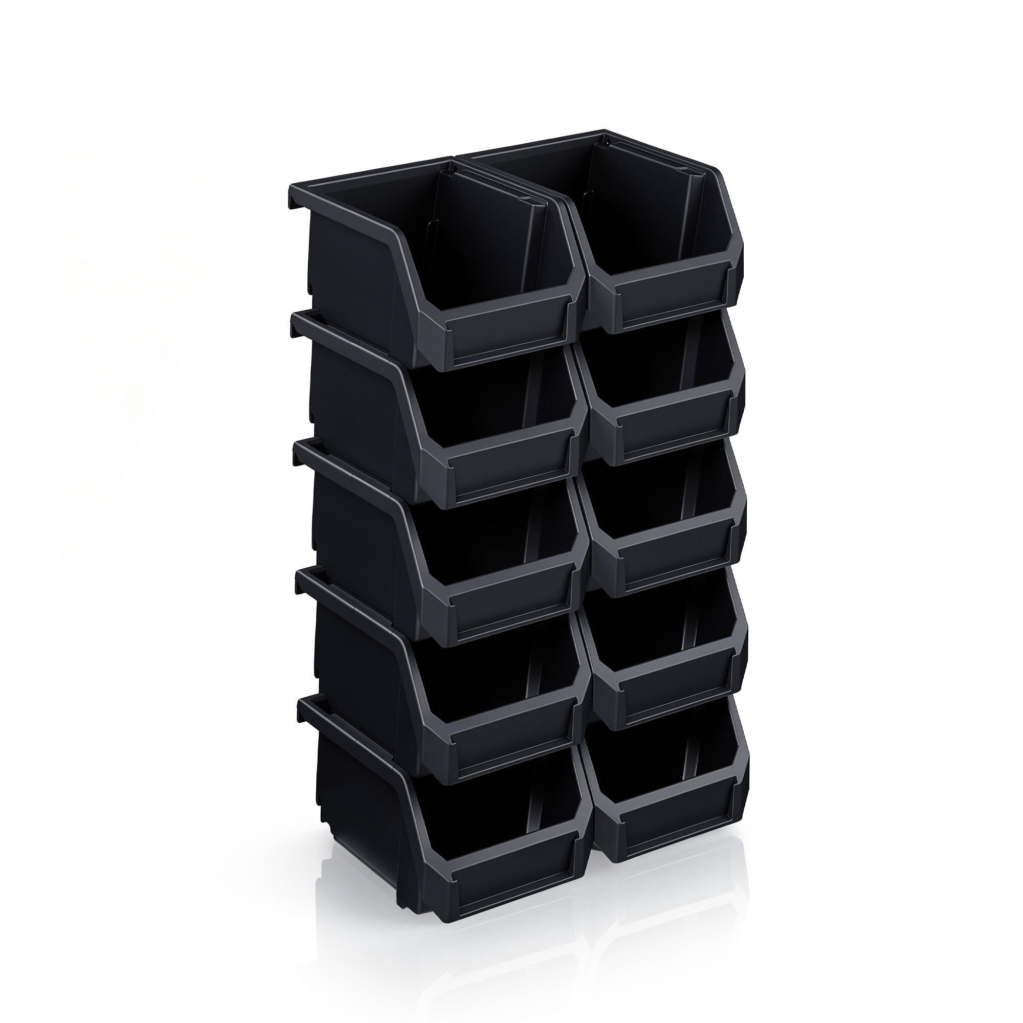 Sorbus Extra Small Open Front Stackable Pantry Storage Bins, 10-Pack, Black