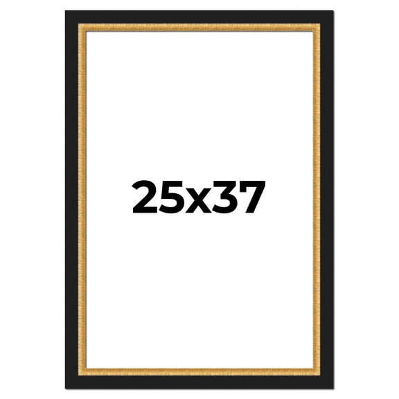 25x37 Frame Gold Real Wood Picture Frame Width 2.25 Inches | Interior Frame Depth 0.5 Inches |