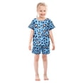 thumbnail image 3 of Blue Leopard Skin Pattern Summer Pajama Set Soft Cotton Short Sleeve Sleepwear 2PCS Pajama Sets Breathable Lounge Set Size 14Y, 3 of 7