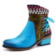 thumbnail image 3 of NECHOLOGY Botas Mujer Adulto Femenino Zapatos Botines para mujer Botas Botas Cremallera corta Tacón étnico Botas de mujer laterales para mujer (Blue, 9), 3 of 7