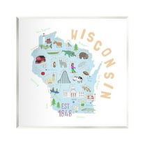 Stupell Industries Wisconsin Sights Landmark Doodles Travel & Places Painting Unframed Art Print Wall Art