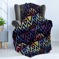 thumbnail image 4 of Geometric Soft Flannel Fleece Blanket, Galaxy Themed Background with Geometrical Shapes Triangles and Lines Lace Pattern, Cozy Plush for Indoor and Outdoor Use, 50" x 60", Multicolor, by Ambesonne, 4 of 5