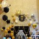 thumbnail image 4 of Globo de cumpleaños negro y dorado, 50 globos de látex negro metálico de 30 cm, globos de fiesta dorados, globos de confeti dorados para baby shower, cumpleaños, graduación, decoración de celebración, 4 of 4