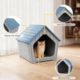 thumbnail image 3 of fazzn Weatherproof Outdoor Cat House, Insulated Waterproof Resin Shelter for Feral Cats, Easy to Assemble.Brown/Blue, 3 of 7