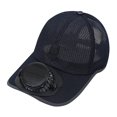 thumbnail image 3 of Gorra con ventilador solar transpirable y recargable con energía solar para playa, deportes y compras. Azul marino, 3 of 8