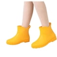 thumbnail image 4 of Sheghy Women's Versatile On Thick-Soled Water Rainproof Mid-Heel Comfortable Rain Boots Yellow 36, 4 of 7