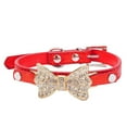thumbnail image 1 of TIMIFIS Fournitures pour Animaux de Compagnie Collier pour Chien Bling Nœud en Cristal Collier pour Animal de Compagnie Collier Ras-du-Cou pour Chiot RDS Automne/hiver, 1 of 1