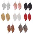 thumbnail image 2 of Pendientes De Cuero 3 Capas Pendientes De Hoja De Cuero Sintético Ligeros Diseño De Brillo En Capas Pendientes Colgantes Lentejuelas Retro De Moda Colgante Llamativo Brillante Rojo, 2 of 3