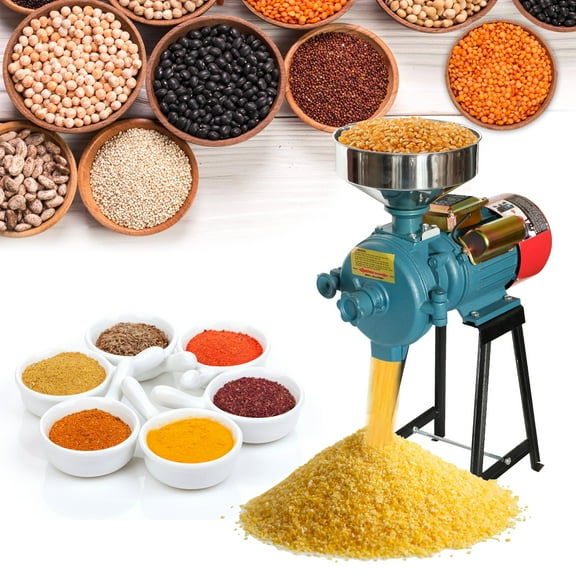 Grain Mill Electric Grain Grinder 3000W Commercial Corn Grinder Machine for Wheat Grinder 80 Grids Grinding Diameter with Funnel,Dry Grinder