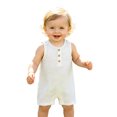 thumbnail image 6 of Gunia Toddler Boys Girls Outfit Sleeveless Romper Jumpsuit Summer Infant Clothes Set White 18-24 Months, 6 of 6