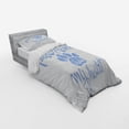 thumbnail image 2 of Ambesonne Saying Bedding Set 3 Pcs, Paw Print is in My Heart, Twin XL, Ceil Blue and White, 2 of 2