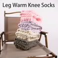 thumbnail image 6 of Womens Winter Thick Fleece Fuzzy Thigh High Slipper Socks Solid Color Furry Cable Pattern Over Knee Stockings Leg Warmer, 6 of 9