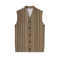 thumbnail image 6 of Vests for Men Cable Knit V-Neck Sleeveless Sweater Button Down Cardigan Fall Winter Business Casual Brown XL, 6 of 7