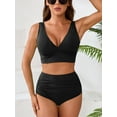 thumbnail image 4 of Asoul High Waisted V Neck Bikini Sets for Womens Tummy Control Two Piece Bathing Suit, 4 of 5