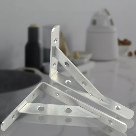 

MyBeauty 2Pcs Thickened Solid Core Stainless Steel Fixed Wall Triangle Shelf Brackets