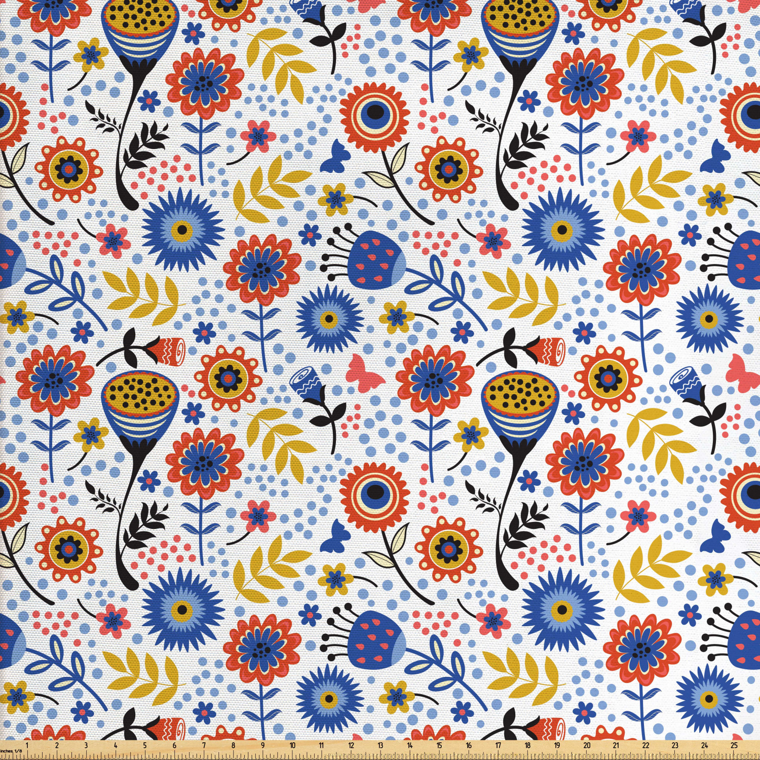 Floral Fabric by The Yard, Rhythmic Pattern of Eastern ...