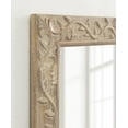 thumbnail image 4 of Kate and Laurel Natesa Boho Rectangle Carved Wood Mirror, 24 x 32, Natural Brown, Coastal Light Wooden Rectangular Mirror with Carved Detailing for Use as Bathroom Mirror for Vanity, 4 of 9