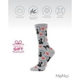 thumbnail image 6 of MeMoi Curly Q Love Cats Bamboo Blend Crew Socks - Womens - Female, One Size, Medium Gray Heather, 6 of 7