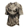 thumbnail image 2 of Delconic Men's Lightweight Quick Dry Mesh Crew Neck Short Sleeve Top with Halloween Themed Print for Casual and Sports Wear Gray M, 2 of 6