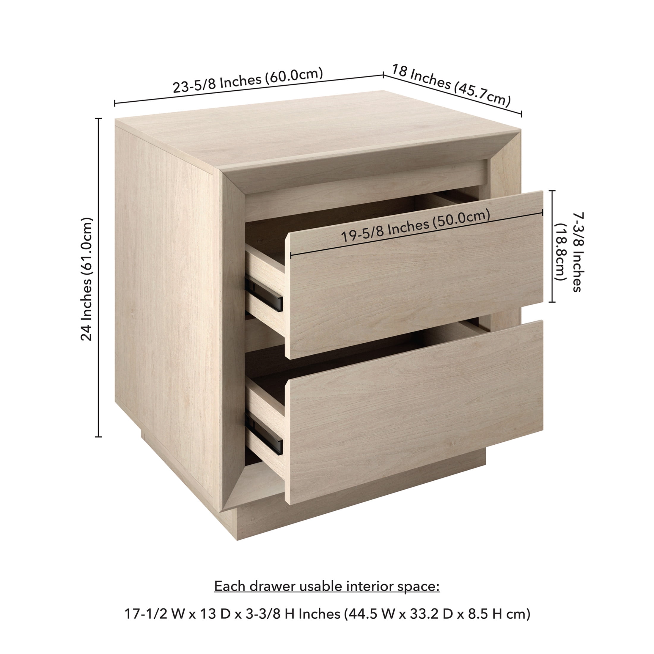 Evelyn&Zoe Modern/Contemporary 24" Wide Alder White Nightstand