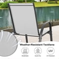 thumbnail image 3 of Nuu Garden Patio Chairs Set of 4, Outdoor Stackable Dining Chairs for All Weather, High-Density Textilene Outdoor Chair Set with Armrests for Backyard Porch Poolside Garden, Gray and Black, 3 of 10