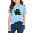 thumbnail image 4 of Annhoo St Patrick's Day Shirt for Kids Short Sleeve Crewneck Shamrock Graphic Block Color Unisex Tops Festival Clothes, 4 of 9
