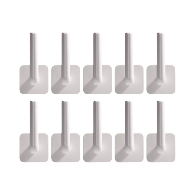 10 ganchos de plástico ABS para baño, resistentes y adhesivos, para pared.