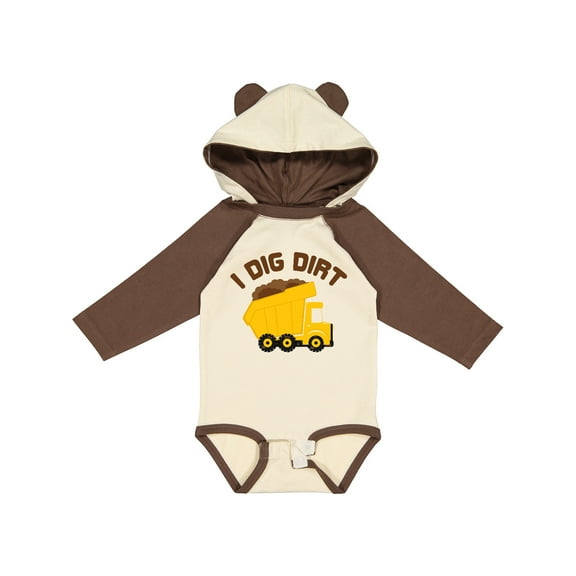 Inktastic I Dig Dirt Boys or Girls Long Sleeve Baby Bodysuit