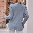 thumbnail image 7 of WREESH Womens Loose Crewneck Sweatshirt Fashion Round Neck Color Long Sleeve Blouse Light Blue, 7 of 7