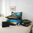 thumbnail image 5 of Manfei 3D Cartoon Dino Boy Twin Bedding Sets 7-Piece, Jungle Tyrannosaurus Rex Bedding Comforter Set, Ancient Animal Sheet Sets, Breathable Bedroom Decor, 5 of 7