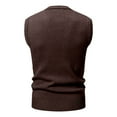 thumbnail image 3 of JTieacloth Casual Sweater Vest New Men's Sweater Undershirt Fashion Tw Isted Casual Slim V Neck Vest Men's Tops(Brown), 3 of 3
