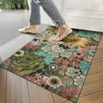 thumbnail image 4 of Bohemian Retro Floral Non-Slip Entryway Door Mat,Boho Indoor Decor Durable Low Plush Door Mat,Washable Welcome Rug for Patio Hallway Home Decor 17x30 Inches, 4 of 7