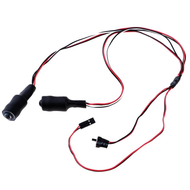 Faro delantero trasero de 2 LED para coches RC a escala 1/10 (blanco y azul) UNA