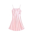 thumbnail image 7 of Oksale Satin Nightgowns for Women Soft Comfort Spaghetti Straps Mini Pajama Dress Casual V Neck Slip Dress for Home Pink, 7 of 7