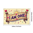 thumbnail image 1 of Watercolor Style Banner with Roses and Hearts I AM ONE Theme Backdrop Decorations for First Birthday Party Photography Props Party Decor Backgrounds, 1 of 3