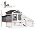thumbnail image 3 of PawHut 69" Chicken Coop Wooden Hen House with Run, Nesting Box, Tray, 3 of 10