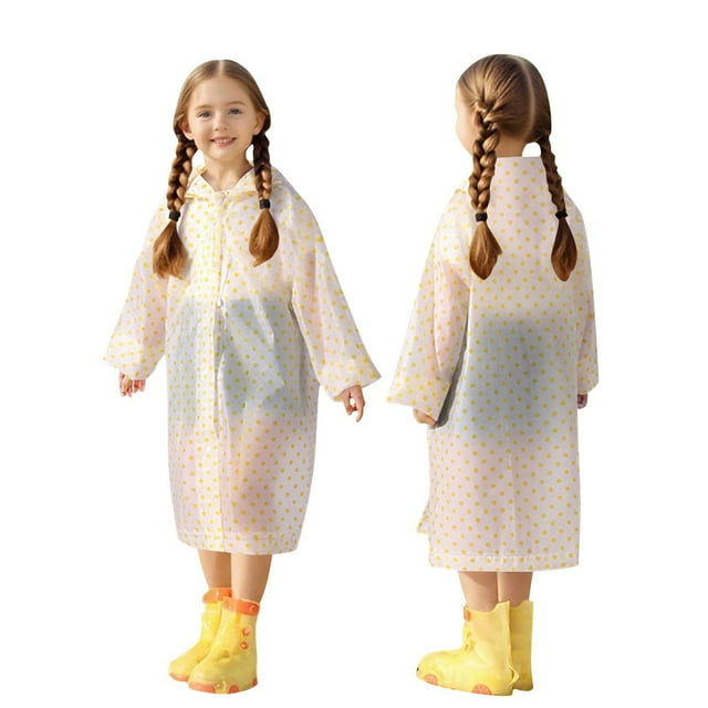 HVOBTTY Imperméable Décontracté pour Enfants, Imperméable de Voyage à Capuche Portable Jaune