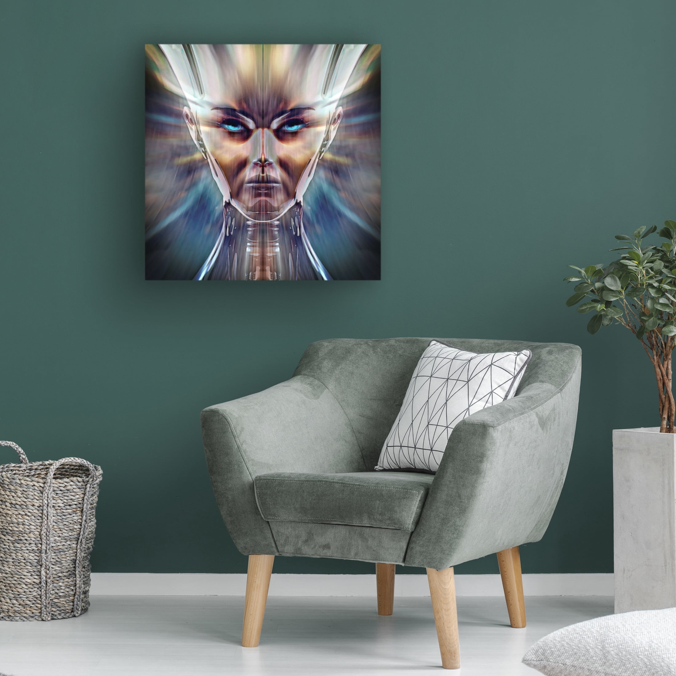Canvas Wall Art - David Manlove 'Nefertiti 2' Wall Art for Living Room, Bedroom, or Office Décor by Trademark Fine Art - 18 x 18 Inches