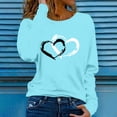 thumbnail image 2 of Outfmvch Valentine Day Shirts for Women 3/4 Sleeve Valentine's Shirts for Women Womens Long Sleeve Tops Fall Top Basic Shirts Women Blouse Plus Size Holiday Tops for Women Sky Blue M, 2 of 5