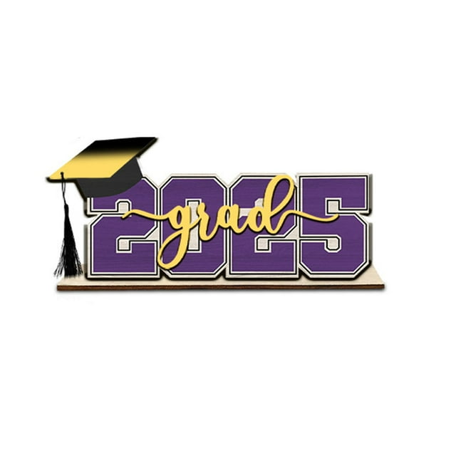 Qiweii 2026 Graduation Season Wood Table Decorations, Party Ceremony Home Office Graduation Decor, Festive Commemoration Ornament