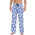 thumbnail image 3 of Halloween Ghost Flowers Grids Mens Pajama Pants Cotton Elastic Waistband Lounge Sleep Pajama Bottoms Pj with Pocket, 3 of 7