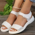 thumbnail image 6 of Summer Women's Comfortable Walking Sports Slides Sandals Casual Lightweight Non Slip Shoes Breathable Soft Wedges Open Toe Orthopedic Arch Support Ankle Strap Beach Sandals, 6 of 7