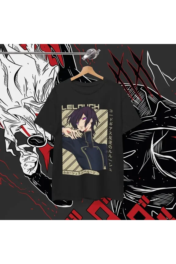 Reprint Rare Anime Lelouch Lamperouge Kallen T Shirt Size S - 5Xl Black Size S - 5XL V1