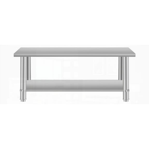 Commercial 60''*24'' Stainless Steel Work Table for Restaurant & Home, Durable & Easy to Clean with Under Shelf