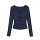 thumbnail image 2 of Sudadera,Camiseta de manga corta con cuello en V para mujer, top informal de poliéster, corte ajustado, largo regular para uso diario, sopatenor, 2 of 5