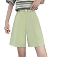 thumbnail image 2 of Womens Plus Size Dressy Shorts Casual High Waist Loose Solid Color Suit Shorts With Pockets, 2 of 8