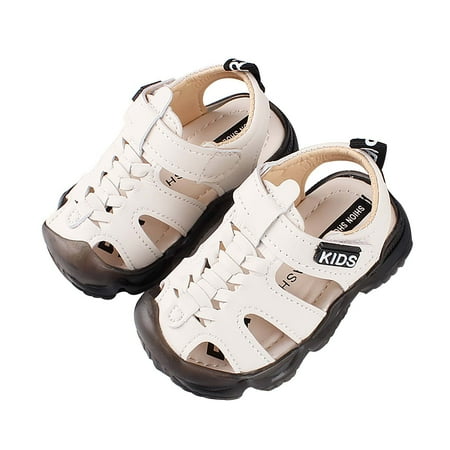 

Pkeoh Toddler Shoes Toddler Shoes Boys Soft-Soled Sandals Children S Anti-Kick Toddler Sandals Baby Walking Shoes Beige