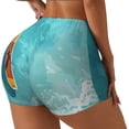 thumbnail image 1 of Fotbe Tranquil Ocean Canoe Journey Shorts Sin Costuras – Shorts Deportivos de Cintura Alta para Mujer, Elásticos para Gimnasio, Yoga, Running o Ciclismo-Small, 1 of 8