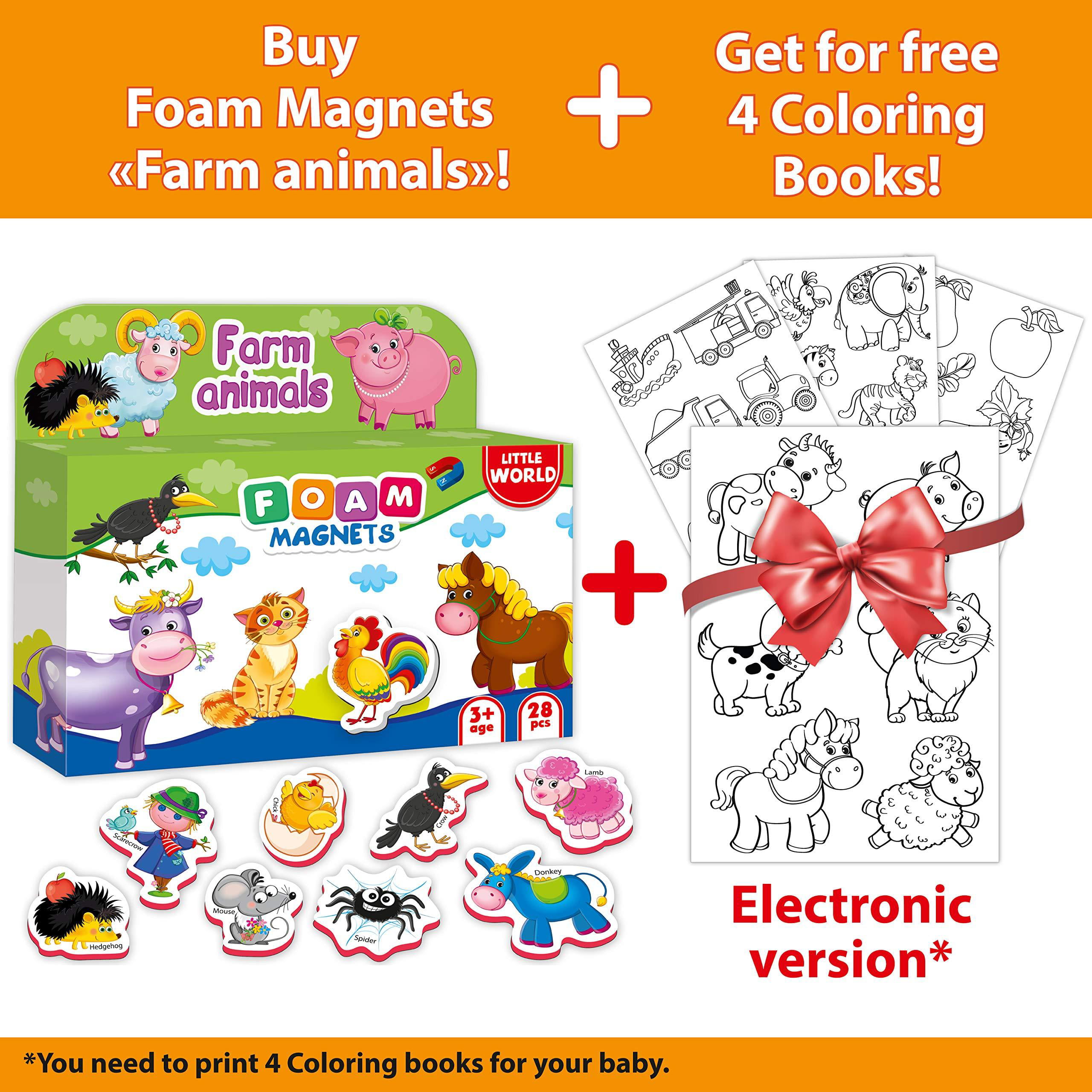 Fridge Magnets for Toddlers Farm Animals 28 Pcs Refrigerator Kids Toddler Kid an for sale online 