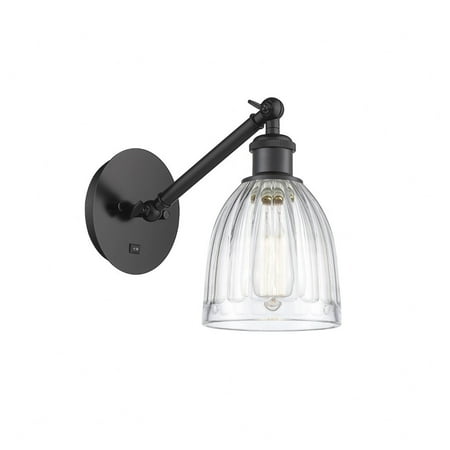 

317-1W-BK-G442-LED-Innovations Lighting-Brookfield - 1 Light Wall Sconce In Art Nouveau Style-11.38 Inches Tall and 5.75 Inches Wide Matte Black Clear